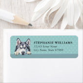 Siberian Husky Dog Return Address Labels (Insitu)