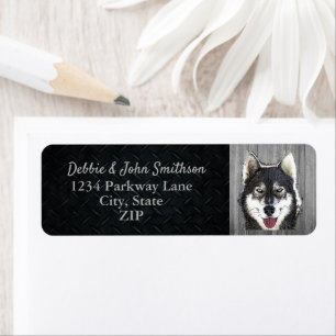 Siberian Husky Dog Return Address Tier Cute