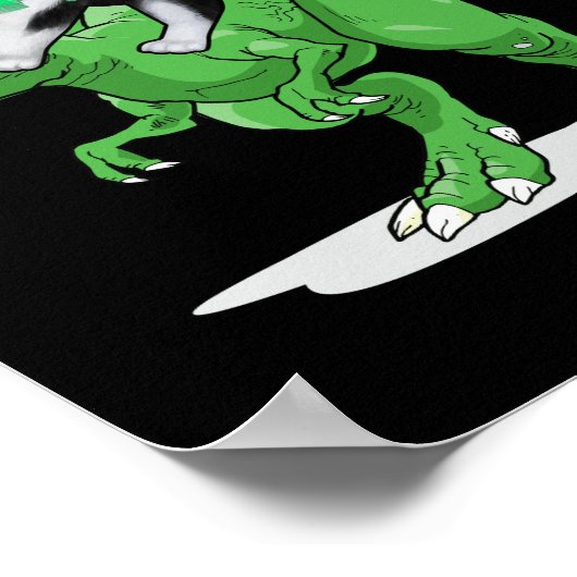 Siberian Husky Dog Riding Dinosaur Cool Halloween Poster (Ecke)