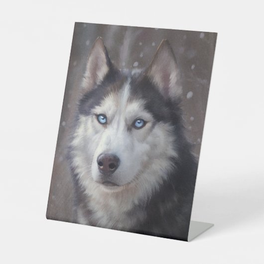 Siberian Husky Dog Sockelschild (Vorderseite)