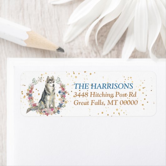 Siberian Husky Dog Spring Blumen Wreath (Insitu)