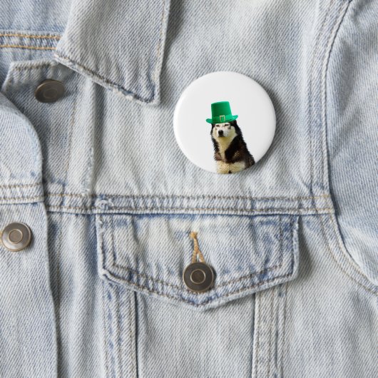 Siberian Husky Dog St. Patrick's Day Button (Beispiel)