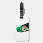 Siberian Husky Dog St. Patrick's Day Gepäckanhänger (Vorderseite vertikal)