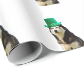 Siberian Husky Dog St. Patrick's Day Geschenkpapier (Rolleneckpunkt)