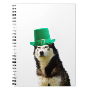 Siberian Husky Dog St. Patrick's Day Notizblock