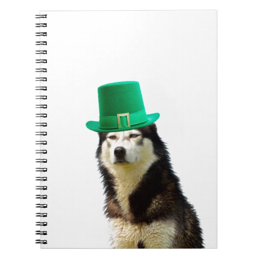 Siberian Husky Dog St. Patrick's Day Notizblock (Vorderseite)