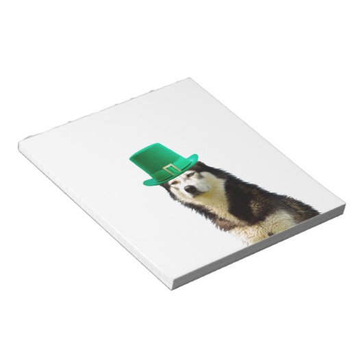 Siberian Husky Dog St. Patrick's Day Notizblock (angewinkelt)