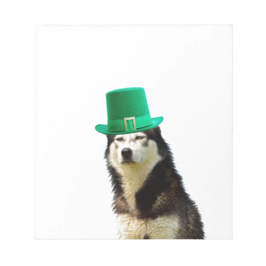 Siberian Husky Dog St. Patrick's Day Notizblock (Vorderseite)