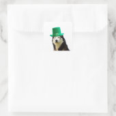 Siberian Husky Dog St. Patrick's Day Quadratischer Aufkleber (Tasche)