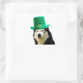 Siberian Husky Dog St. Patrick's Day Rechteckiger Aufkleber (Tasche)
