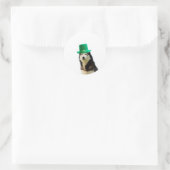 Siberian Husky Dog St. Patrick's Day Runder Aufkleber (Tasche)