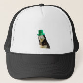 Siberian Husky Dog St. Patrick's Day Truckerkappe (Vorderseite)
