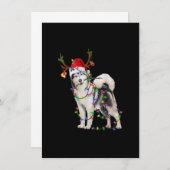 Siberian Husky Dog Tree Christmas Lights Xmas Paja Einladung (Vorne/Hinten)