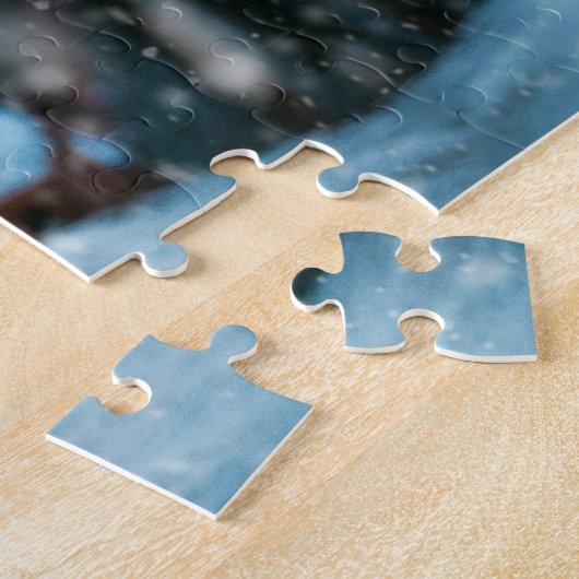 Siberian Husky dog wearing santa hat Puzzle (Seite)