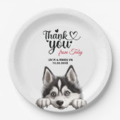 Siberian Husky Dog Wedding Vielen Dank Pappteller (Vorderseite)