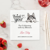 Siberian Husky Dog Wedding Vielen Dank Serviette (Beispiel)