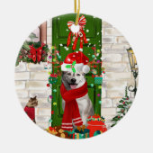 Siberian Husky Dog Weihnachten Keramik Ornament (Vorne)