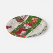 Siberian Husky Dog Weihnachten Pappteller (Schrägansicht)