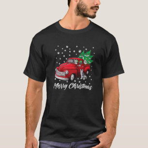 Siberian Husky Dog Weihnachten Red Truck Merry Xma T-Shirt