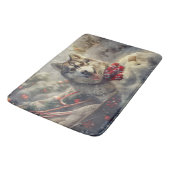 Siberian Husky Dog Weihnachtsfest Badematte (Schrägansicht)