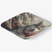 Siberian Husky Dog Weihnachtsfest Pappteller (Gewinkelt)