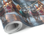 Siberian Husky Dogs Christmas Snow Holiday  Geschenkpapier (Rolleneckpunkt)