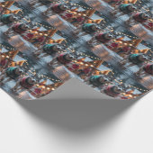 Siberian Husky Dogs Christmas Snow Holiday  Geschenkpapier (Ecke)