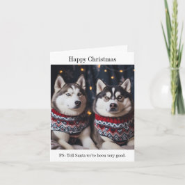 Siberian Husky Dogs Weihnachtskarte Karte