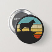 Siberian Husky Eigentümer Retro Vintag Doppy Puppy Button (Vorne & Hinten)