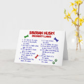 SIBERIAN HUSKY - Eigentumsrecht 2 Karte (Gelbe Blume)