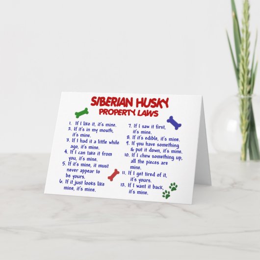 SIBERIAN HUSKY - Eigentumsrecht 2 Karte (Vorderseite)