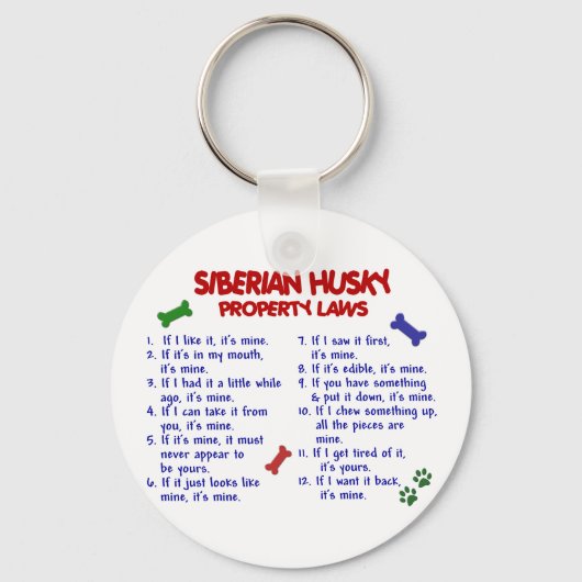 SIBERIAN HUSKY - Eigentumsrecht 2 Schlüsselanhänger (Vorderseite)