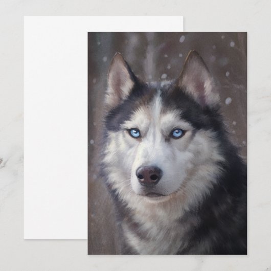 Siberian Husky Einladung (Vorne/Hinten)