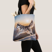Siberian Husky Elegante Leinwand Tasche (Von Nahem)