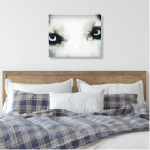 Siberian Husky Eyes Leinwanddruck (Insitu (Schlafzimmer))