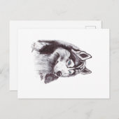 SIBERIAN HUSKY FEIERTAGSPOSTKARTE (Vorne/Hinten)