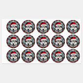 Siberian Husky Festgeblasenes Gläschen Weihnachten Etiketten (Blatt)