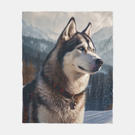 Siberian Husky Fleecedecke (Vorderseite)