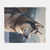 Siberian Husky Fleecedecke (Vorderseite (Horizontal))