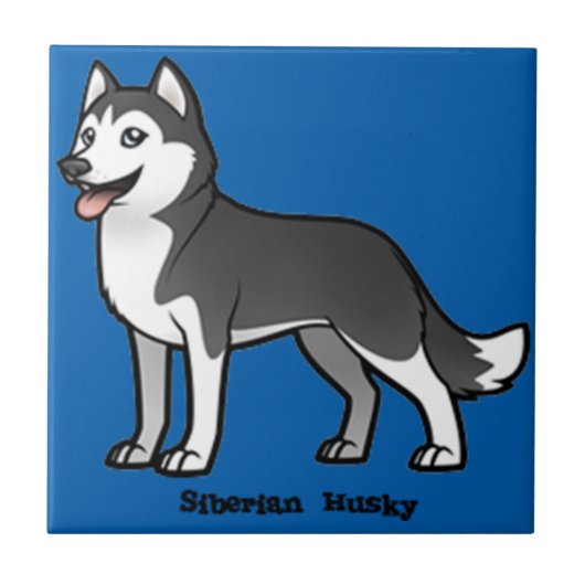 Siberian Husky Fliese (Vorderseite)