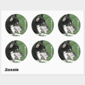Siberian Husky Foto Runder Aufkleber (Blatt)