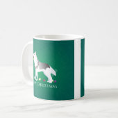 Siberian Husky Frohe Weihnachtsgestaltung Kaffeetasse (Vorderseite Links)