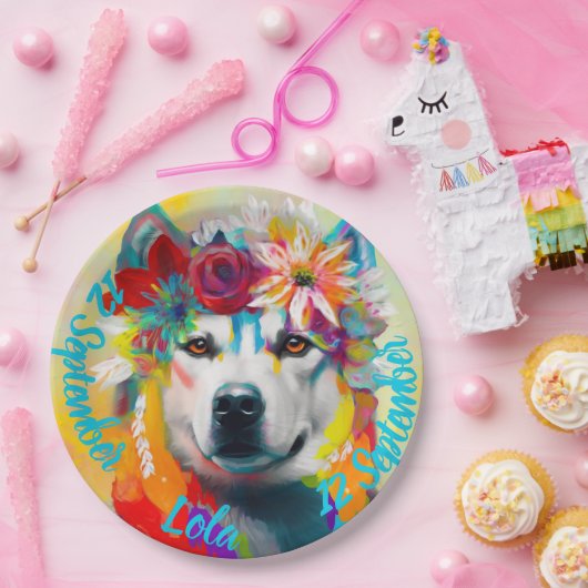 Siberian Husky Geburtstagsparty Pappteller (Party)