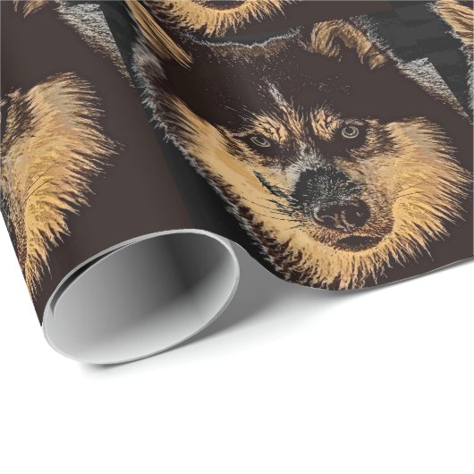 Siberian Husky Geschenkpapier (Rolleneckpunkt)