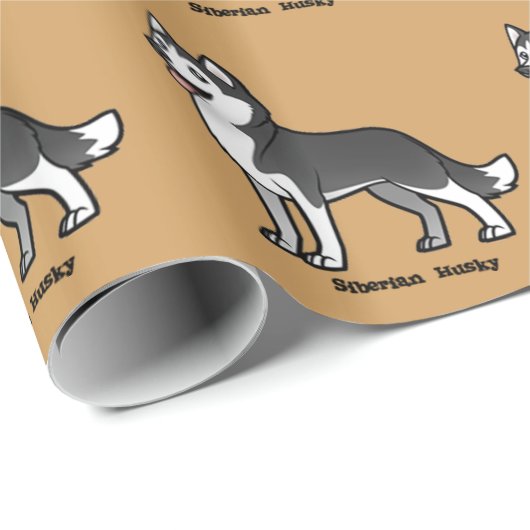 Siberian Husky Geschenkpapier (Rolleneckpunkt)