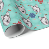 Siberian Husky Geschenkpapier (Rolleneckpunkt)