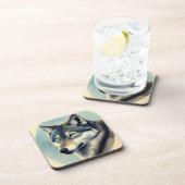 Siberian Husky Getränkeuntersetzer (Rechte Seite)