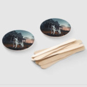 Siberian Husky Halloween Beängstigend Fächer (Non-assembled)