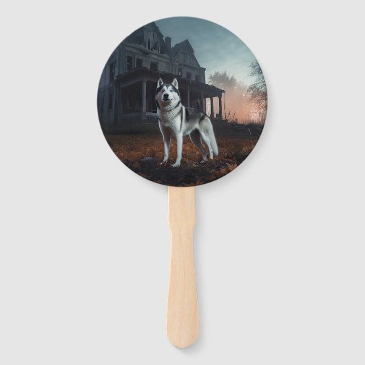 Siberian Husky Halloween Beängstigend Fächer (Vorderseite)