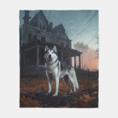 Siberian Husky Halloween Beängstigend Fleecedecke (Vorderseite)